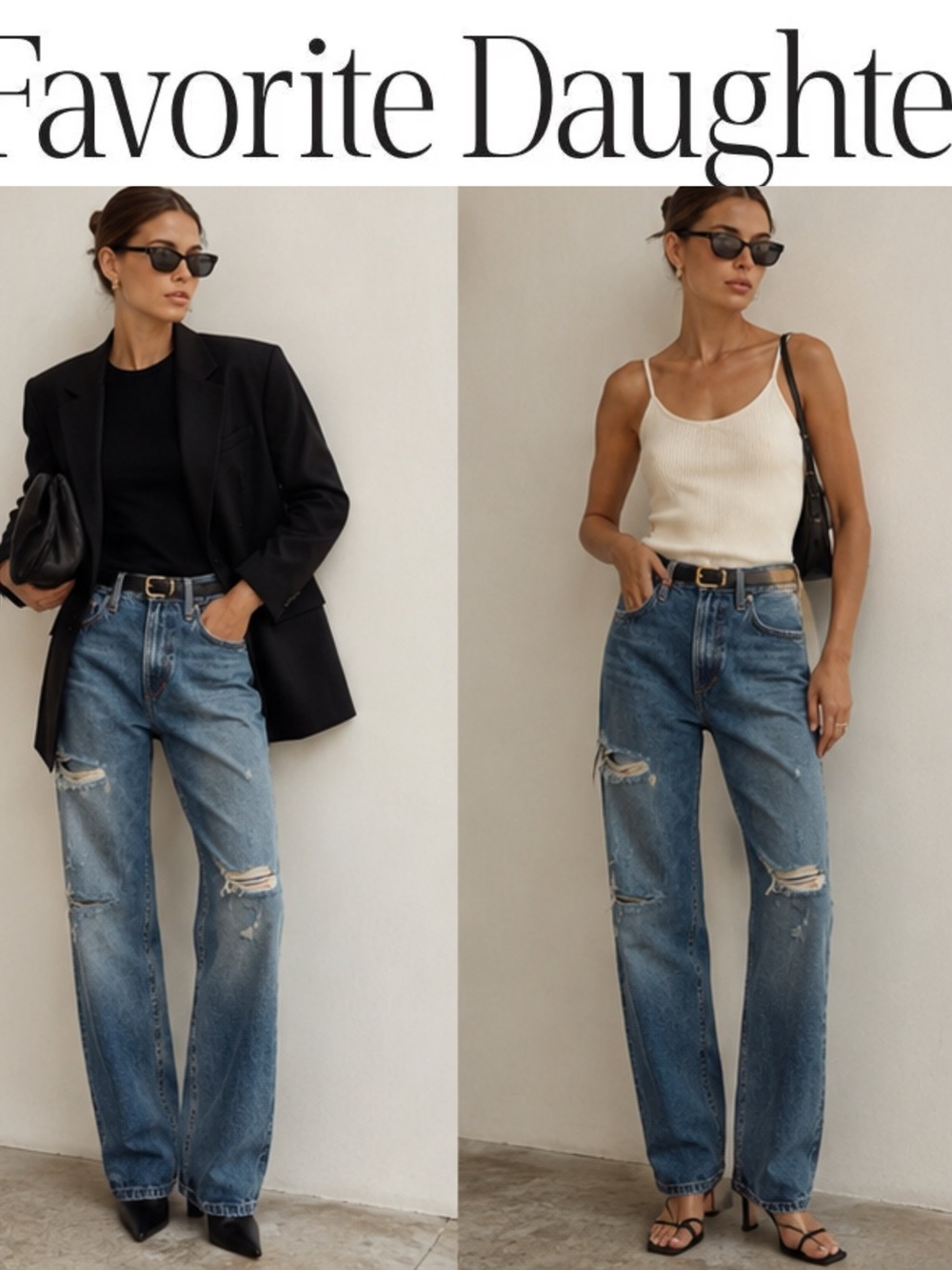 Favorite Daughter Distressed The Tommy Low Slung long straight jeans - Boston - Picture 2 of 11